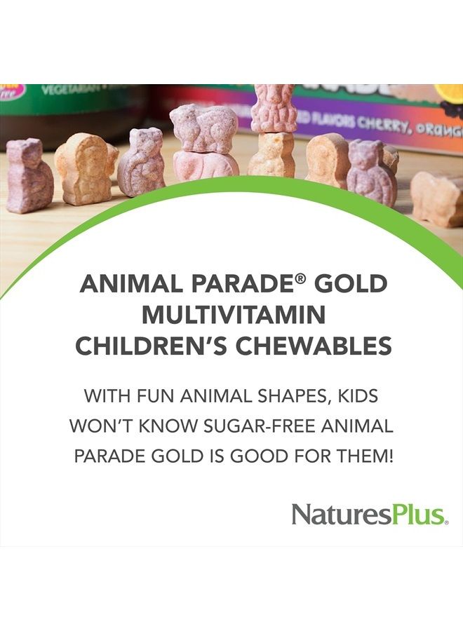 Nature's Plus NaturesPlus Animal Parade Gold Multivitamin Children's Chewables - Watermelon Flavor - 120 Animal-Shaped Tablets - Vitamin D3, K2 & Probiotics - Vegan, Gluten Free - 60 Total Servings - Image 3