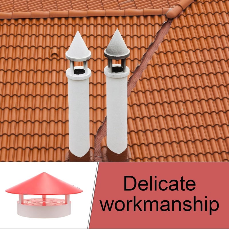 Healifty Chimney Rainproof PVC Cover Umbrella Shape Vent Cap Smokestack Cover Roof Ventilation Pipe for Home Exterior Heating Air Quality - Image 4