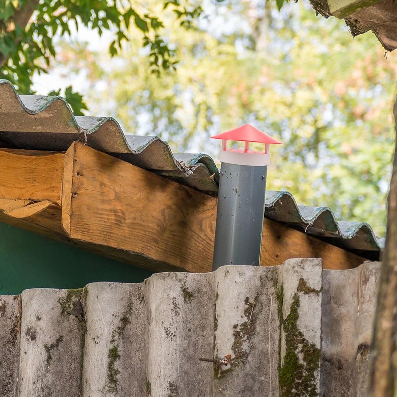 Healifty Chimney Rainproof PVC Cover Umbrella Shape Vent Cap Smokestack Cover Roof Ventilation Pipe for Home Exterior Heating Air Quality - Image 5