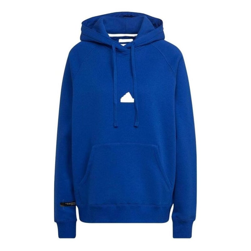 Adidas (WMNS) adidas Oversized Hoodie Sweatshirt 'Blue' - Image 1
