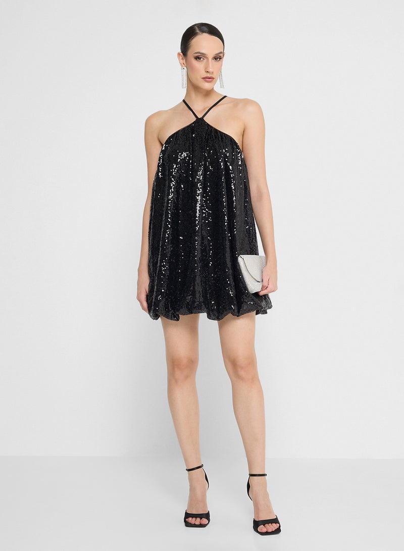 Jaded Rose Sequins Halter Neck Mini Dress - Image 4