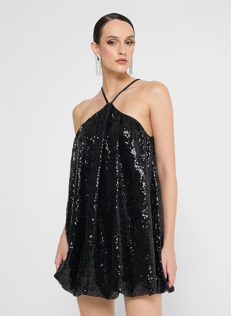 Jaded Rose Sequins Halter Neck Mini Dress - Image 1