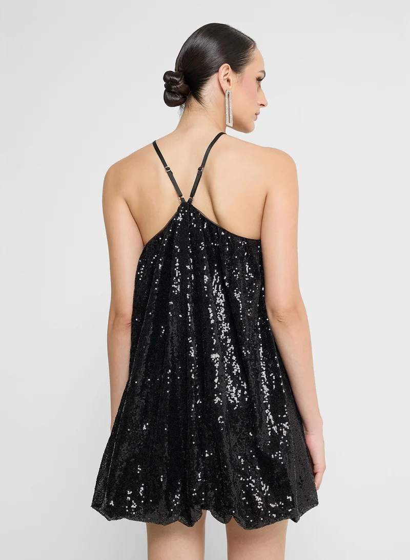 Jaded Rose Sequins Halter Neck Mini Dress