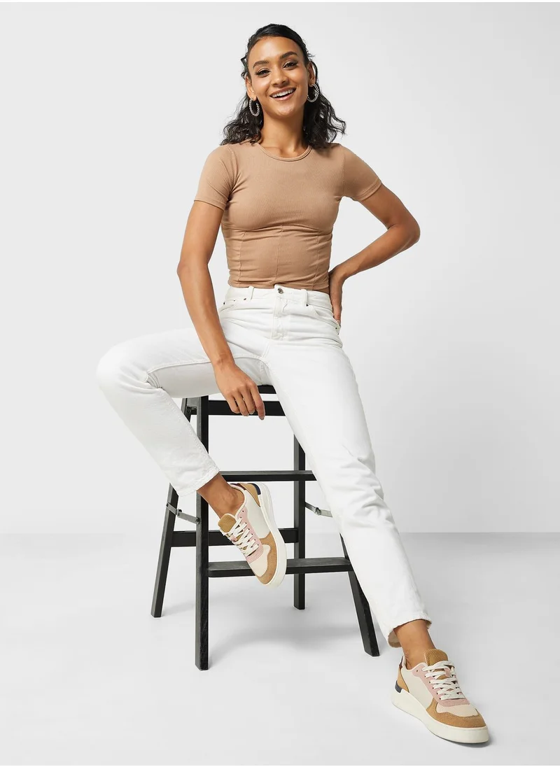 جينجر Structured Corset Style Tshirt