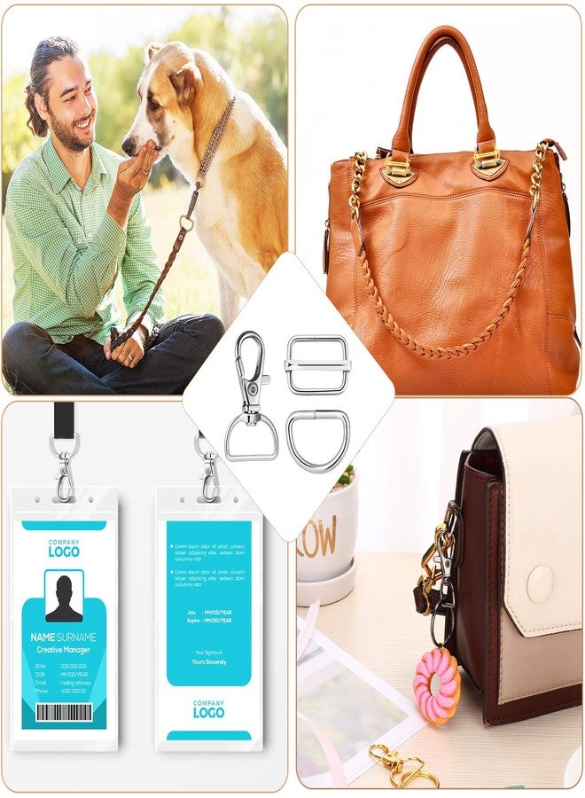 Hotop 96 Pieces Swivel Clasps with D Rings and Slide Buckles Set Lanyard Snap Hooks Keychain Clip Hooks D Keychain Rings Lobster Claw Clasps for Purse Hardware Sewing Craft Project, 8 Colors - Image 3