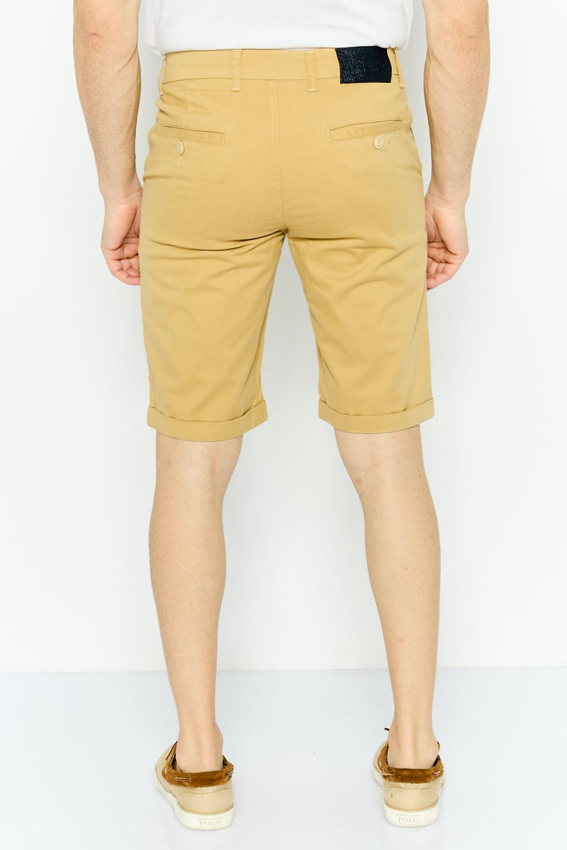 GAS Men Plain Chino Shorts, Tan - Image 4