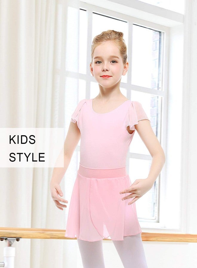 Stelle Ballet Skirts for Girls Toddler Dance Skirt Chiffon Kids Ballet Wrap Skirts (7-9 Years, Pink (Pull On)) - Image 3