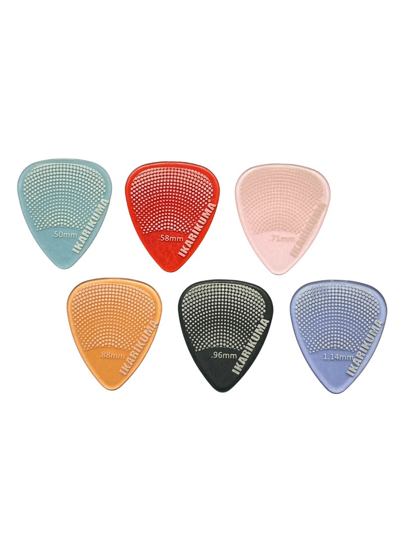 Generic IKARIKUMA Little Black Bear Guitar Picks – Teardrop Shape, Logo Design, Macaron Series, 6-Pack, Fits All Guitars (KGP-FLA01) - Image 1