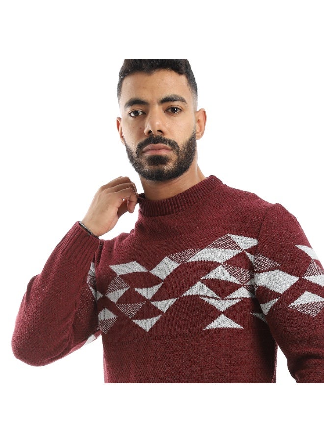 سيزار بلوفر صوف رجالي بنقش مثلثات علي الصدر - Image 5