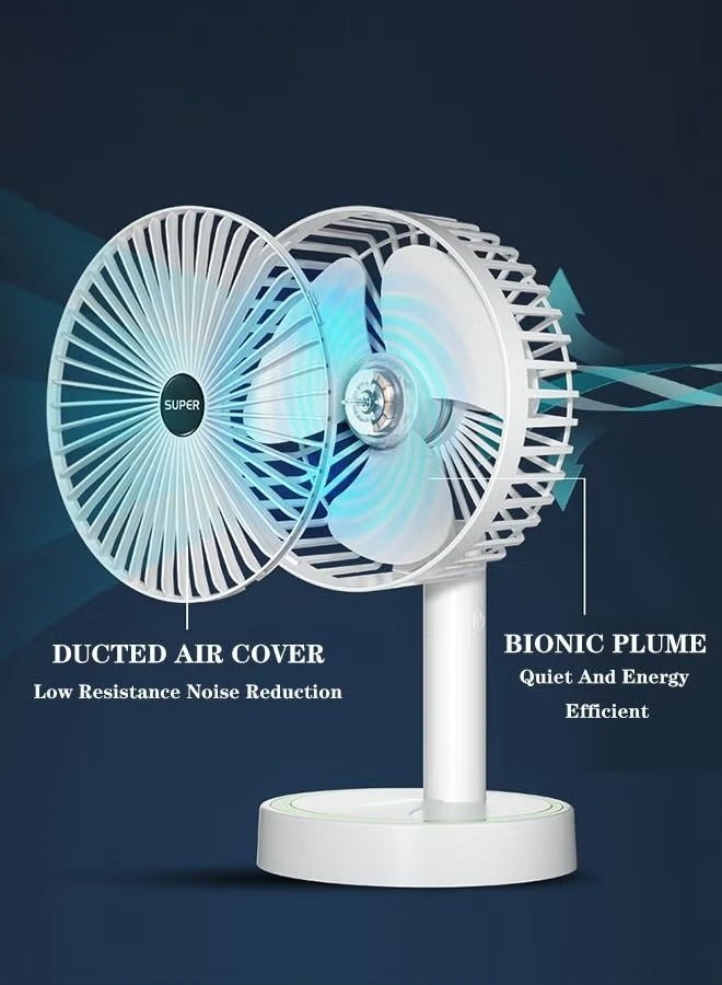 Hilyagems Portable Fan for Travel, USB Rechargeable Small Fan with 3 Wind Speeds, Air Circulator and Foldable Silent Personal Fan for Bedroom Bedside Desktop Camp Tent - Image 1