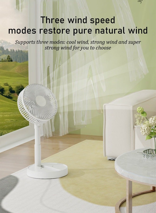 Hilyagems Portable Fan for Travel, USB Rechargeable Small Fan with 3 Wind Speeds, Air Circulator and Foldable Silent Personal Fan for Bedroom Bedside Desktop Camp Tent - Image 2