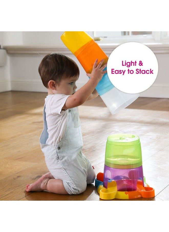 Edushape - Baby Stacking Toys 14 Pc Set Stack & Drop Tower Toddler Stacking Toy For Stem Educational Learning Colorful Baby Stacking Cups & Balls For Cause&Effect Play By Babies Toddlers Kids - Image 1