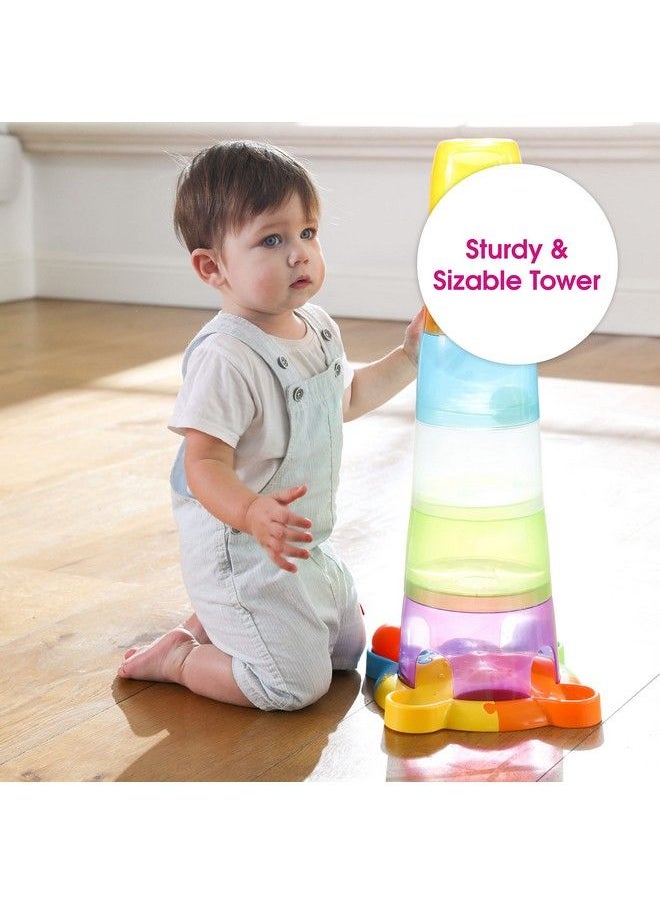 Edushape - Baby Stacking Toys 14 Pc Set Stack & Drop Tower Toddler Stacking Toy For Stem Educational Learning Colorful Baby Stacking Cups & Balls For Cause&Effect Play By Babies Toddlers Kids - Image 1