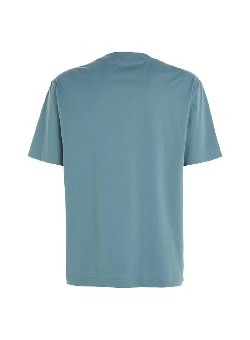 CALVIN KLEIN Men's Cotton Illusion Logo T-Shirt,  Blue