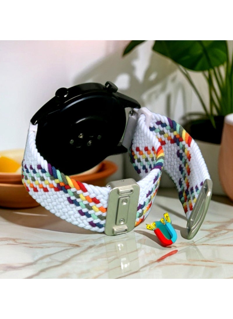 يوك لساعة Apple Watch Series 10 مقاس 46 مم، سوار بديل من النايلون باللونين الأسود والأزرق  - Image 4