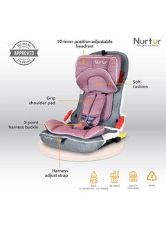 Nurtur Maverick Car Seat Multistage Adjustable Headrest With Removable Safety Belts, Black  - Image 2