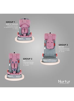 Nurtur Maverick Car Seat Multistage Adjustable Headrest With Removable Safety Belts, Black  - Image 3