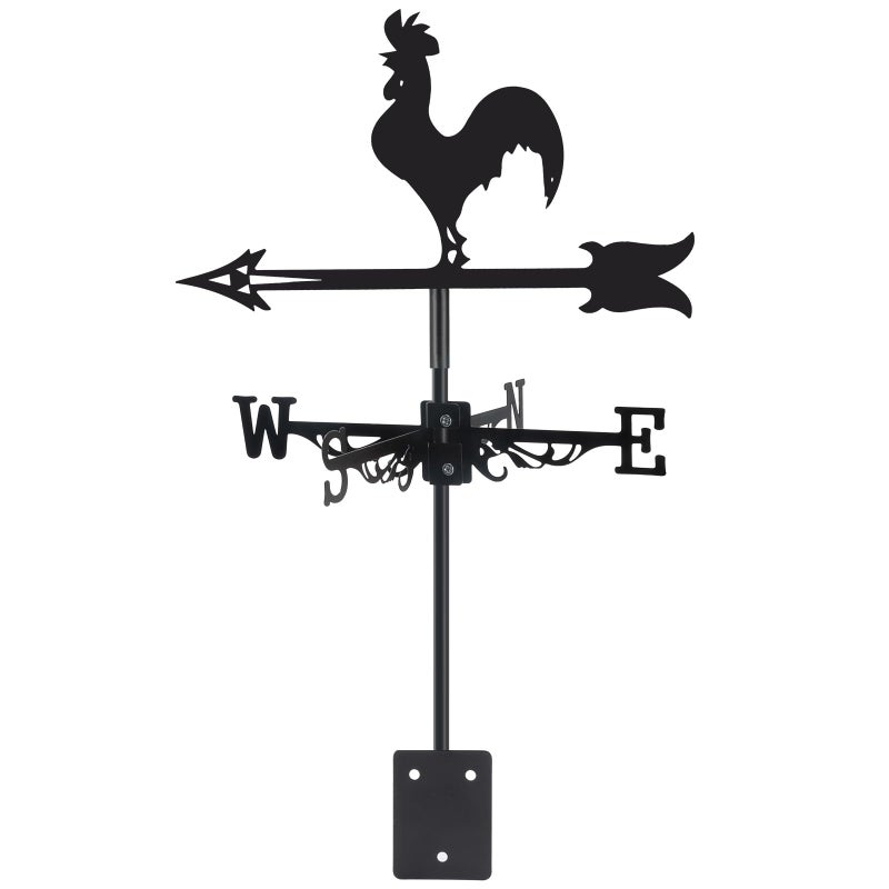VESTCDF Rooster Metal Weather Vane Wind Direction Indicator Outdoor Weather Vanes Roof Mount Yard Patio Wind Vanes for OutsideYard Farm Garden Patio Decoration - Image 2