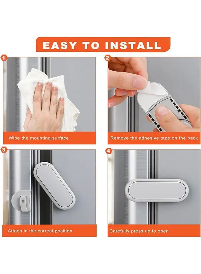 5 Pcs White Anti Pinch Drawer Cabinet Door Lock Safety Latches for Windows - Image 5