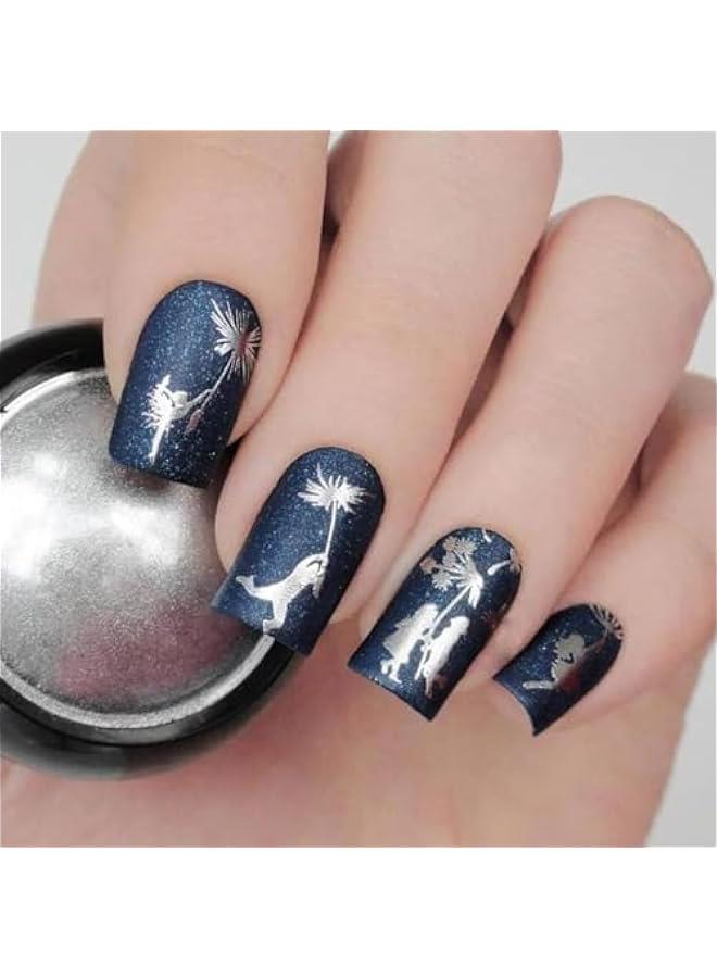 TRASSLE Chrome Nail Powder 2 Colors Champagne Gold Silver Nail Chrome Powder 3D Holographic Metallic Effect Chrome Powder for Gel Nails Manicure Nail Decoration - Image 4