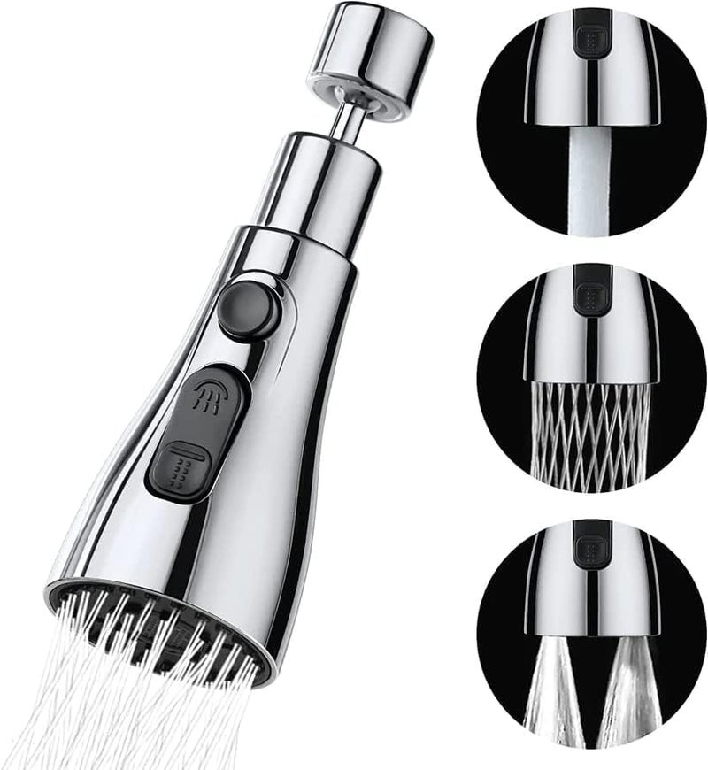 Kwena 360 Degree Movable Faucet Aerator Infinity 3 Mode Faucet Dual Flow Aerator Kitchen Sink Faucet Water Faucet Sprayer and 360 Rotatable Swivel Head Pack of 1Multicolor - Image 1