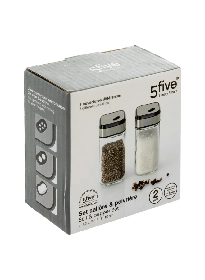 Five Simply Smart 2-Piece Salt/Pepper Dispenser Set Multicolour 10 x 4.5 x 4.5 cm 202531