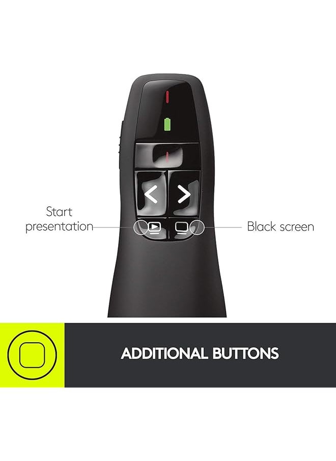 Logitech - Wireless Presenter R400 Wireless Presentation Remote Clicker With Laser Pointer - Image 1