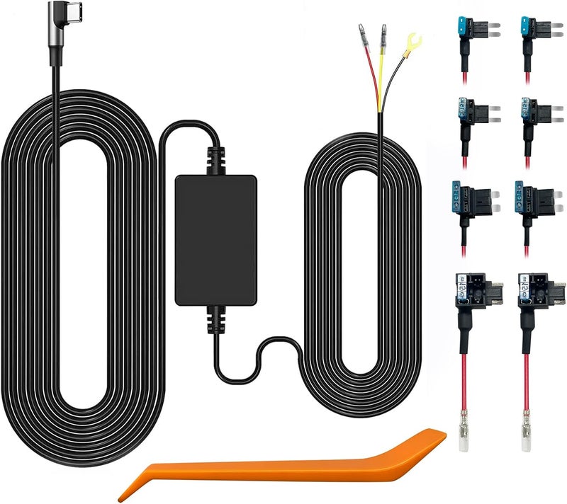 WOLFBOX USB C Hardwire Kit for Dash Cameras with Parking Monitor