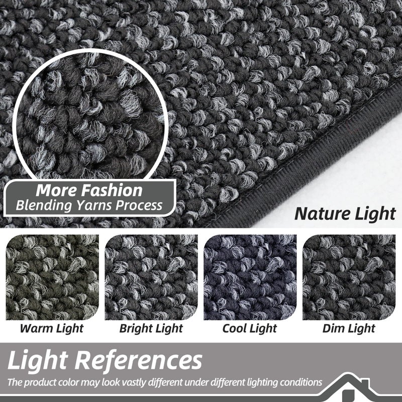 BEQHAUSE Kitchen Rugs and Mats 2PCS, Non-Slip Kitchen Mats for Floor, Absorbent and Stain Resistant Kitchen Runner, Machine Washable Rugs for Kitchen, Laundry & Sink, 20"x32"+20"x48", Charcoal - Image 5