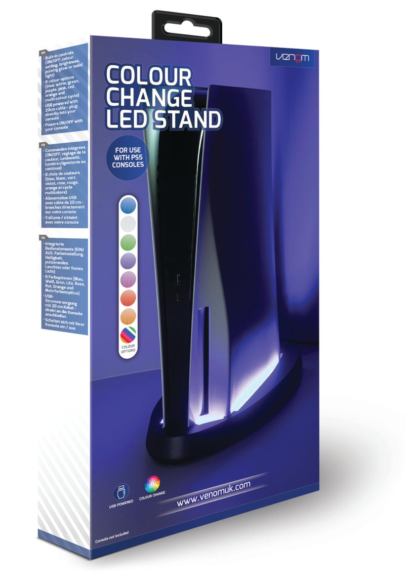 Venom Console Docking Station for the PS5 - RGB LED Light - PS5 Vertical Holder Stand Accessory - Black - Image 5