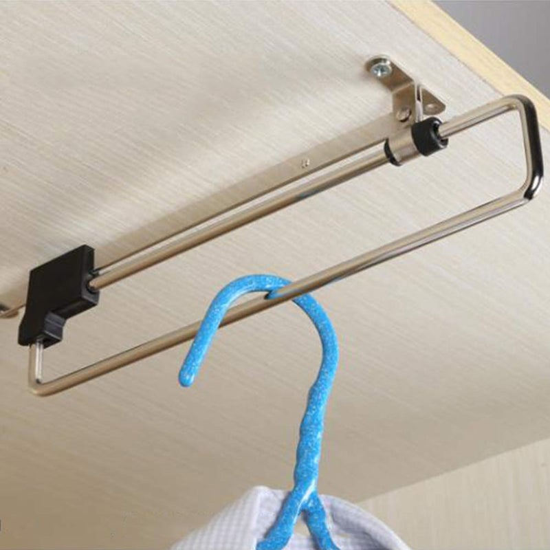 Adjustable Retractable Closet Valet Rod Extending Rail Pull Out Hanger Telescopic Clothes Rod for Hanging Clothes 12 Inch30 cm