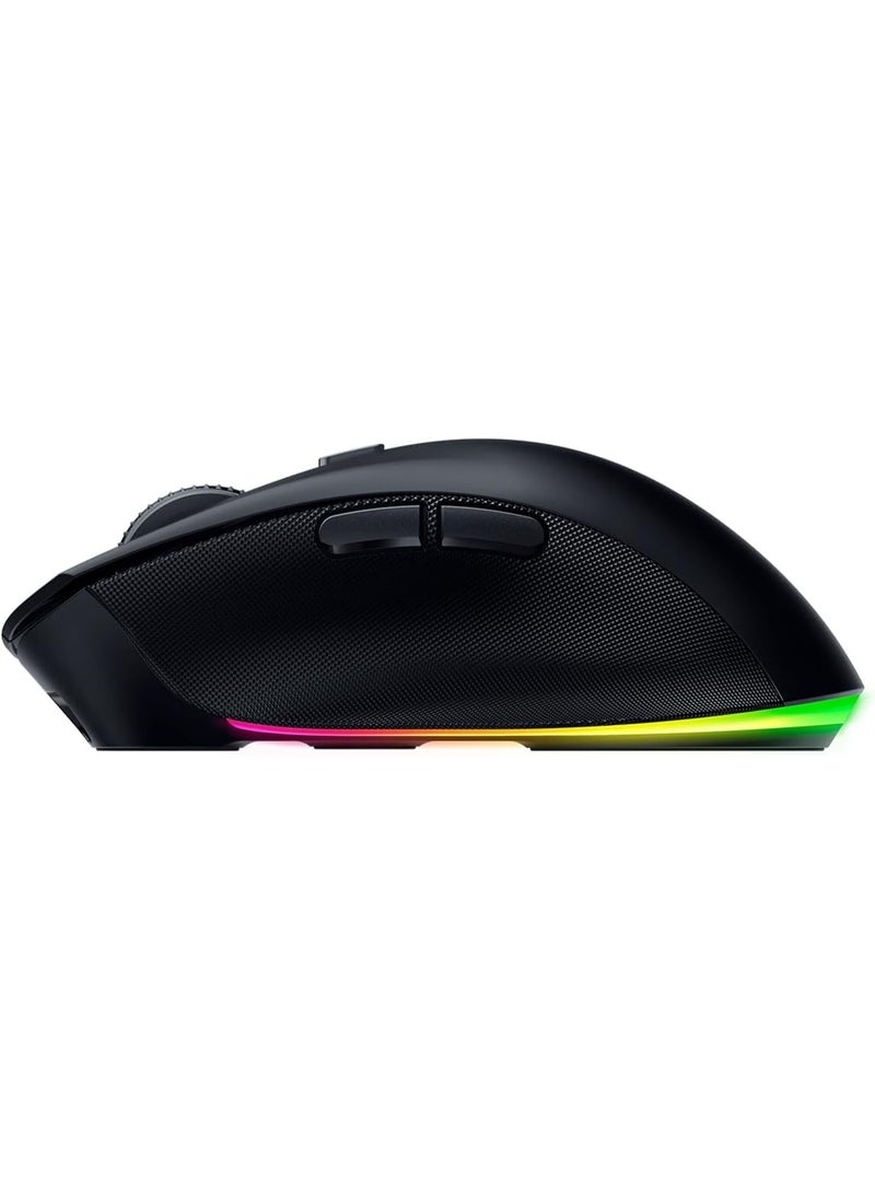 Razer Pro Click V2 Right-Handed Ergonomic Wireless RGB Mouse: HyperSpeed Wireless (2.4 GHz), Bluetooth – up to 3 hosts, USB-C wired, Up to 3.5 months Battery Life, 9 Programmable Buttons - Black - Image 4
