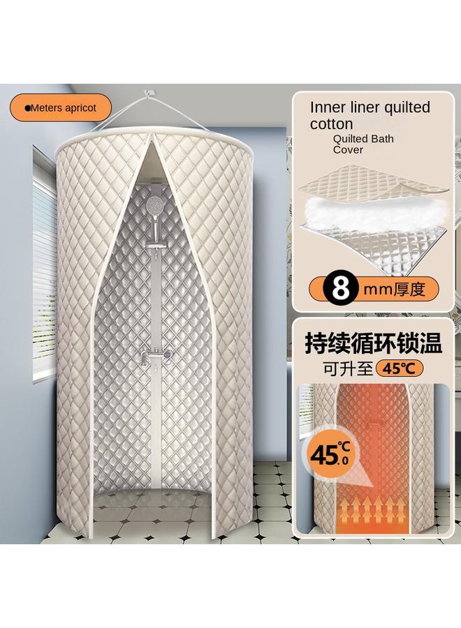 Bluejw High-end Bathroom Round Bath Cover Bath Account Thickened Thermal Insulation Cotton Winter Bath Shower Curtain Home Warm Shower Protection - Image 1