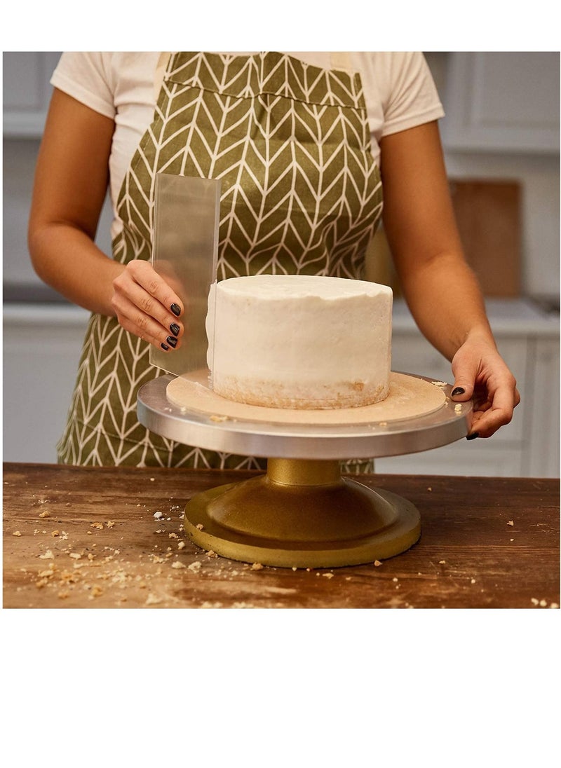 SYOSI - 12 Inch Clear Large Acrylic Cake Scraper Smoother and 10 Inch Cake Scraper Stripes Cake Smoother, Icing Smoother for Cakes The Continuous Sliding Makes the Icing Smoother - Image 1