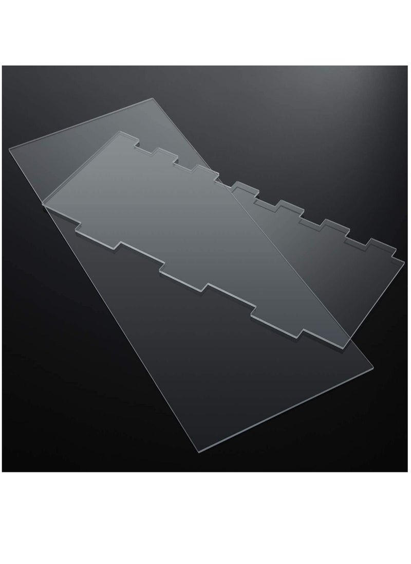 SYOSI - 12 Inch Clear Large Acrylic Cake Scraper Smoother and 10 Inch Cake Scraper Stripes Cake Smoother, Icing Smoother for Cakes The Continuous Sliding Makes the Icing Smoother - Image 1