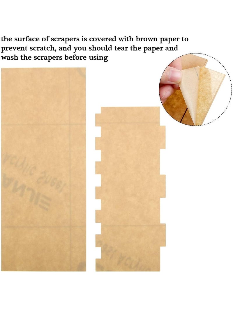 SYOSI - 12 Inch Clear Large Acrylic Cake Scraper Smoother and 10 Inch Cake Scraper Stripes Cake Smoother, Icing Smoother for Cakes The Continuous Sliding Makes the Icing Smoother - Image 1