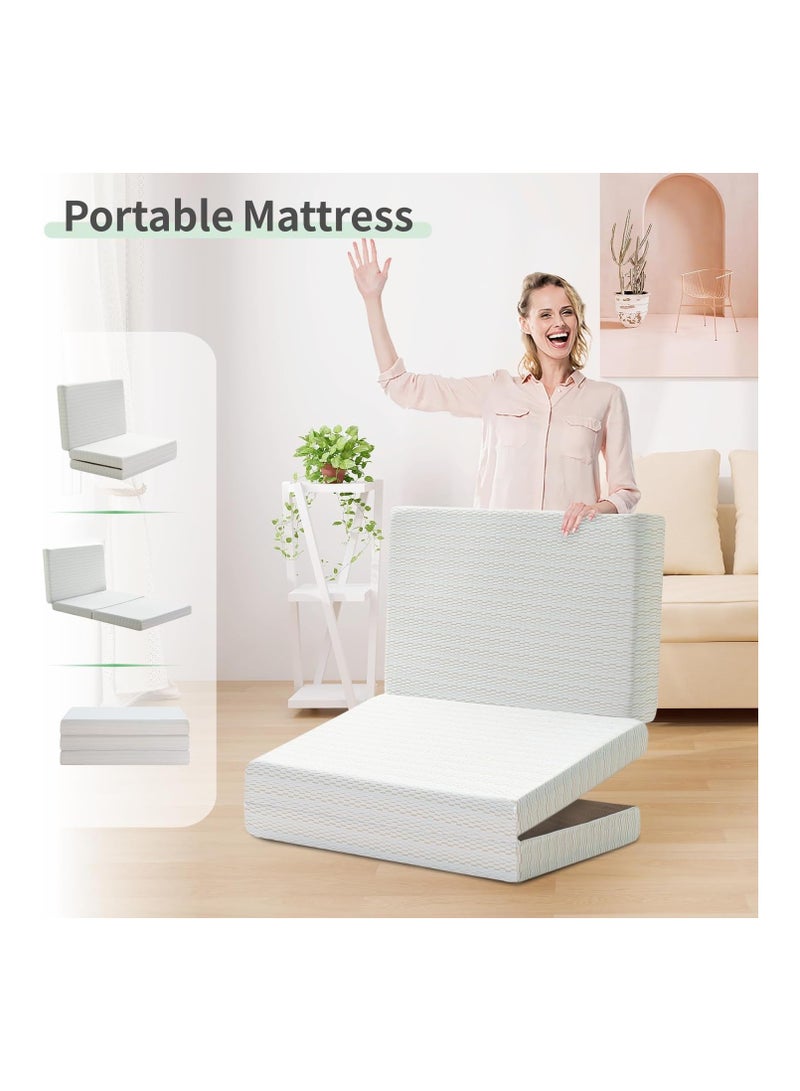 Comfy COMFY PORTABLE CLASSIC WHITE FOLDING KNITTED COTTON MEDICATED MATTRESS 180 X 90 X 7CM - Image 1