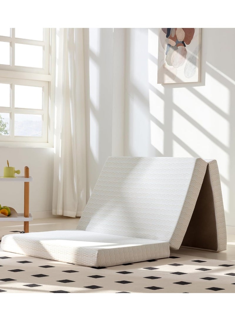 Comfy COMFY PORTABLE CLASSIC WHITE FOLDING KNITTED COTTON MEDICATED MATTRESS 180 X 90 X 7CM - Image 4