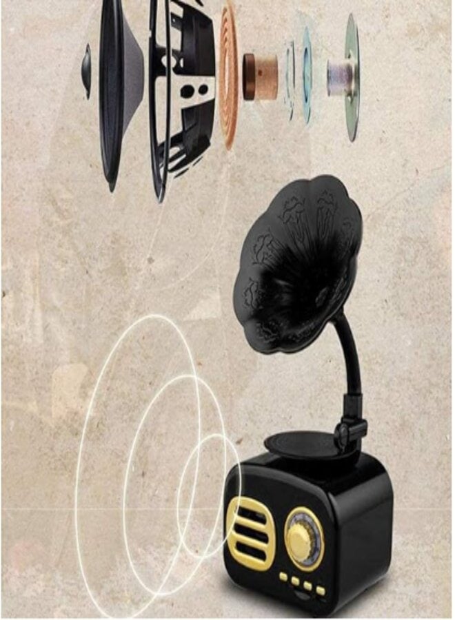 Mini classic radio bluetooth speaker record player vintage retro speaker gramophone radio stereo sound box mini wireless speaker - Image 2