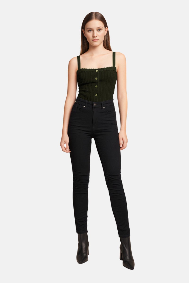 Levi's جينز دنيم ضيق للنساء، أسود - Image 1