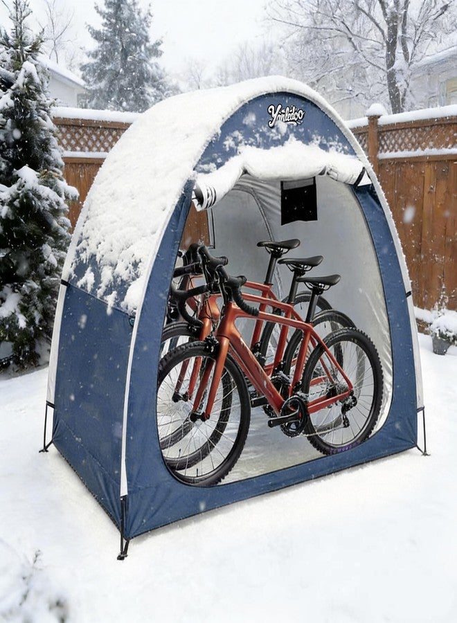 Yanledoo Blue Bike Shed, Waterproof Bicycle Shelter, Outdoor Portable Bike Storage Shed Tent with 210D Oxford Fabric, Bicycle Cover Fits 2-3 Bikes (Blue) - Image 1