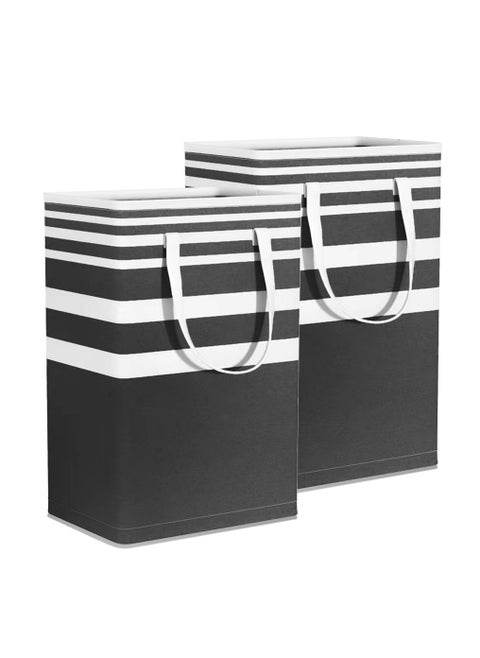 Laundry Basket, Laundry Hamper with Easy Carry Handles, Collapsible Washing Basket for Laundry, Bedroom, Dorm(Black)