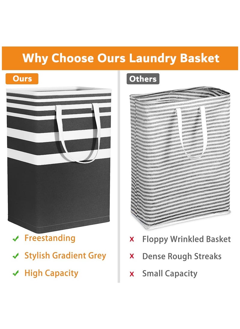 Laundry Basket, Laundry Hamper with Easy Carry Handles, Collapsible Washing Basket for Laundry, Bedroom, Dorm(Black)