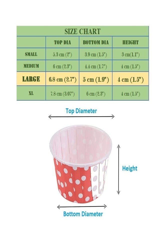 Adaamya® - 50/100 Pcs Polka Dot Print Random Color Expandable Muffin Cupcake Paper Mould Liners (Microwave Safe) for Home, Restaurant (Small, 50) - Image 2