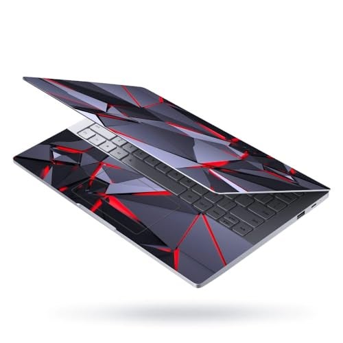 Techfit Full Body Laptop Skin Upto 15.6 inch Sticker Compatible for Dell/HP/Lenovo/Acer/Asus All Laptop Size Upto 14 to 15.6 Inch - Crimson Geometry - Image 2
