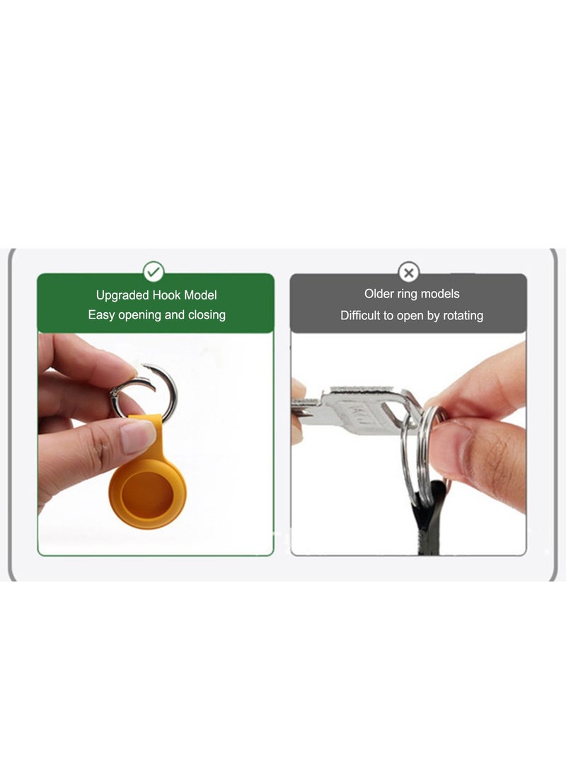 Generic - 4 Pack Airtag Holder for Apple Air Tag Keychain, PU Leather Airtag Case, Air Tagsmate for Luggage, Comes with Ring Metal Snap Keyring for Luggage, Keys, Pets, Kids Bag - Image 1