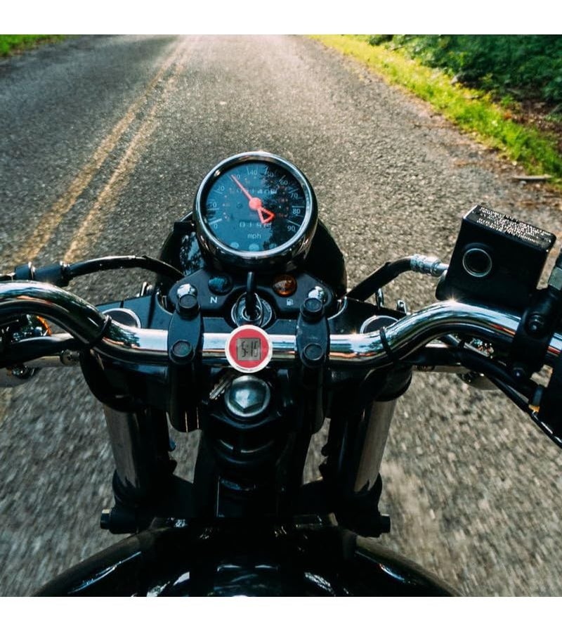 Car Stick Mini Clock For Motorcycle Red Digital Display Double Sided Adhesive - Image 4