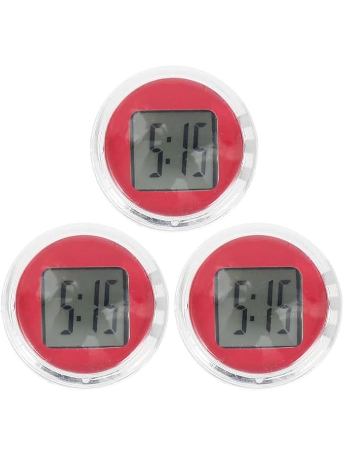 Car Stick Mini Clock For Motorcycle Red Digital Display Double Sided Adhesive - Image 1
