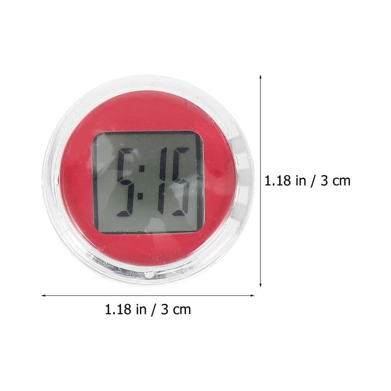 Car Stick Mini Clock For Motorcycle Red Digital Display Double Sided Adhesive - Image 3