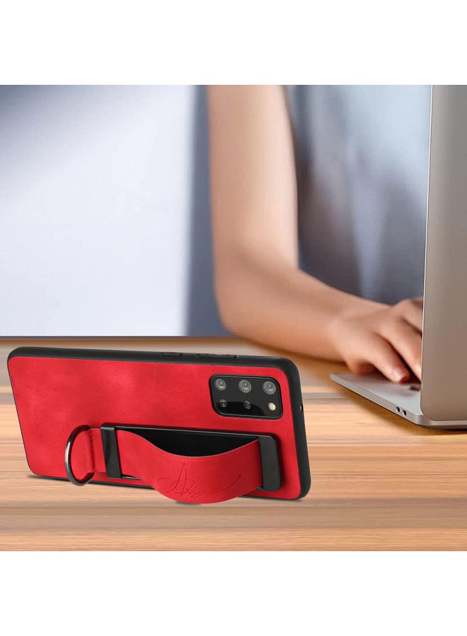 S-TOP Case For Samsung Galaxy S20 Wristband Holder Leather Back Phone Case - Image 4